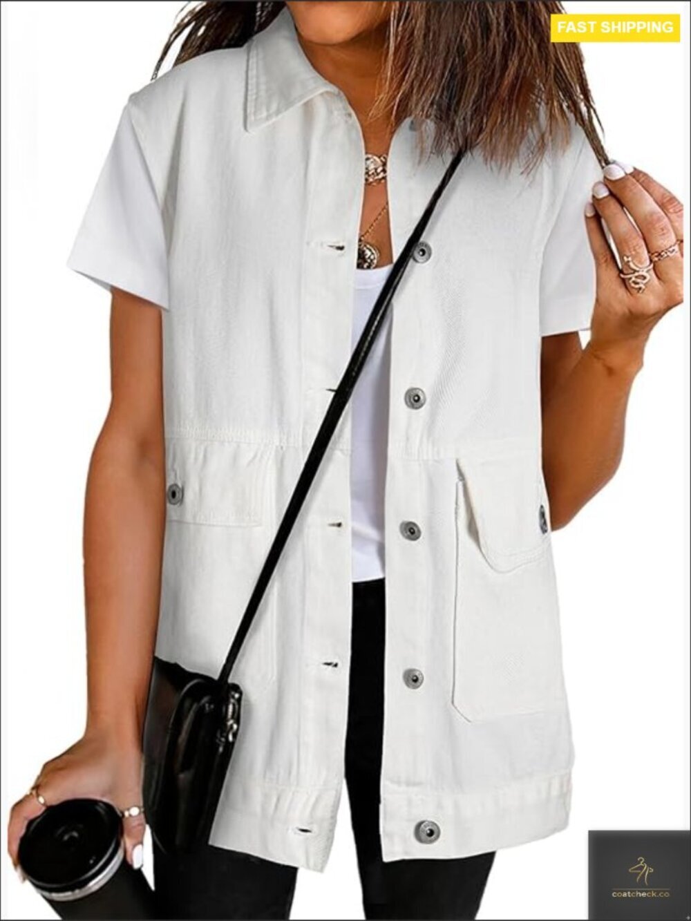 Classic Denim Vest Sleeveless Jacket Casual Layering Piece with Pockets